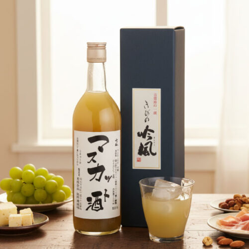 muscatshu5-1-2.jpg ギフト マスカット酒 720ml 地酒 岡山 マスカットピューレ アルコール8% 岡山県産マスカット使用 リキュール