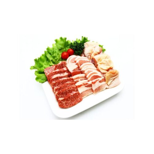 焼肉セット 和牛カルビ・国産豚カルビ・国産鶏もも 総重量560g 冷凍